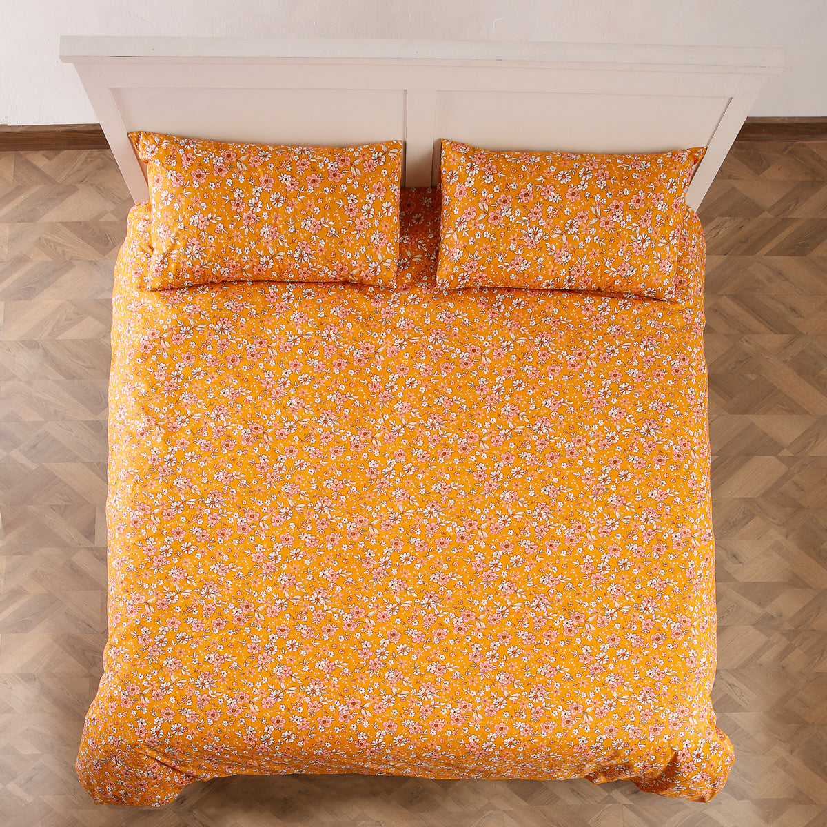 Mustard Bloom - 3 Pcs Bedsheet King