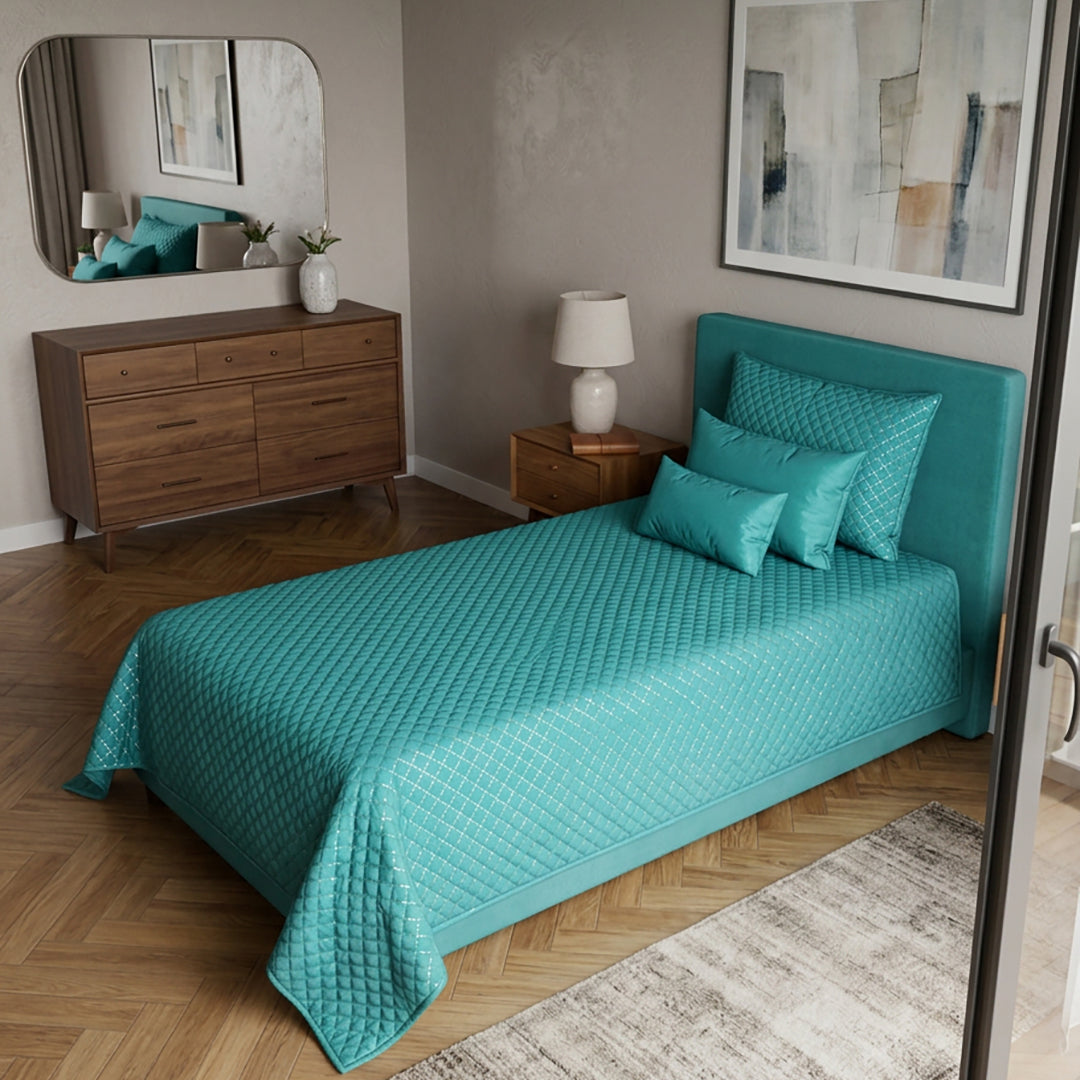 Teal - Ultra Sonic Bedspread Single
