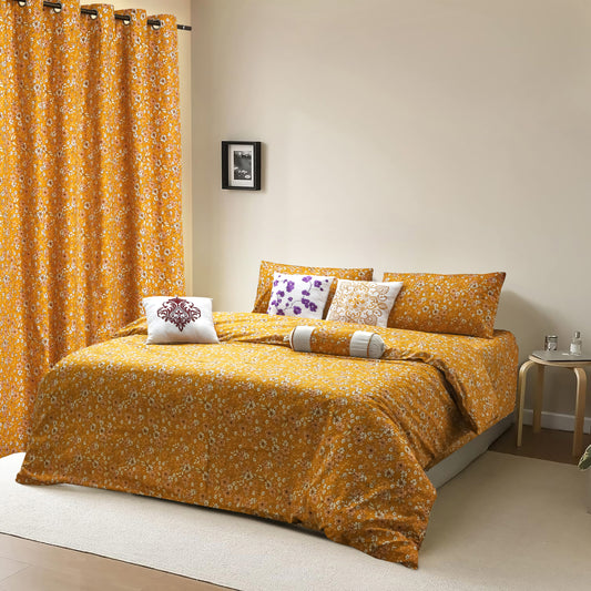 Mustard Bloom - 3 Pcs Bedsheet King