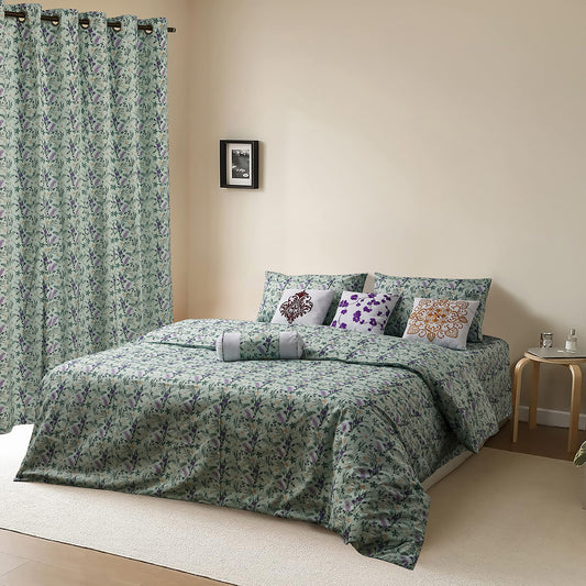 Mint Blossom - 3 Pcs Bedsheet King