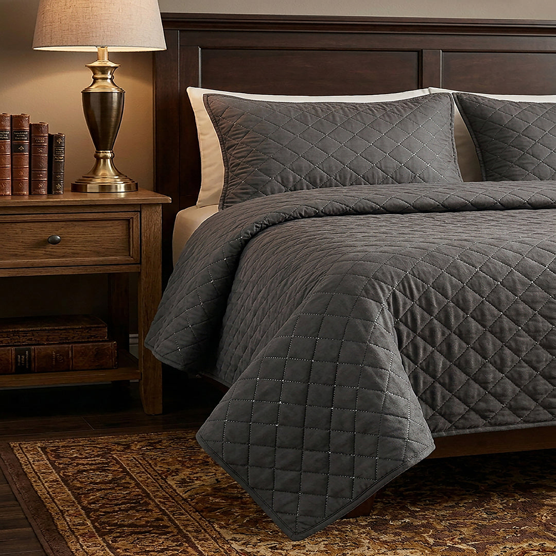 Charcoal - Ultra Sonic Bedspread King
