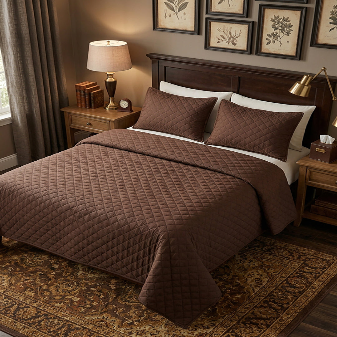 Dark Brown - Ultra Sonic Bedspread King