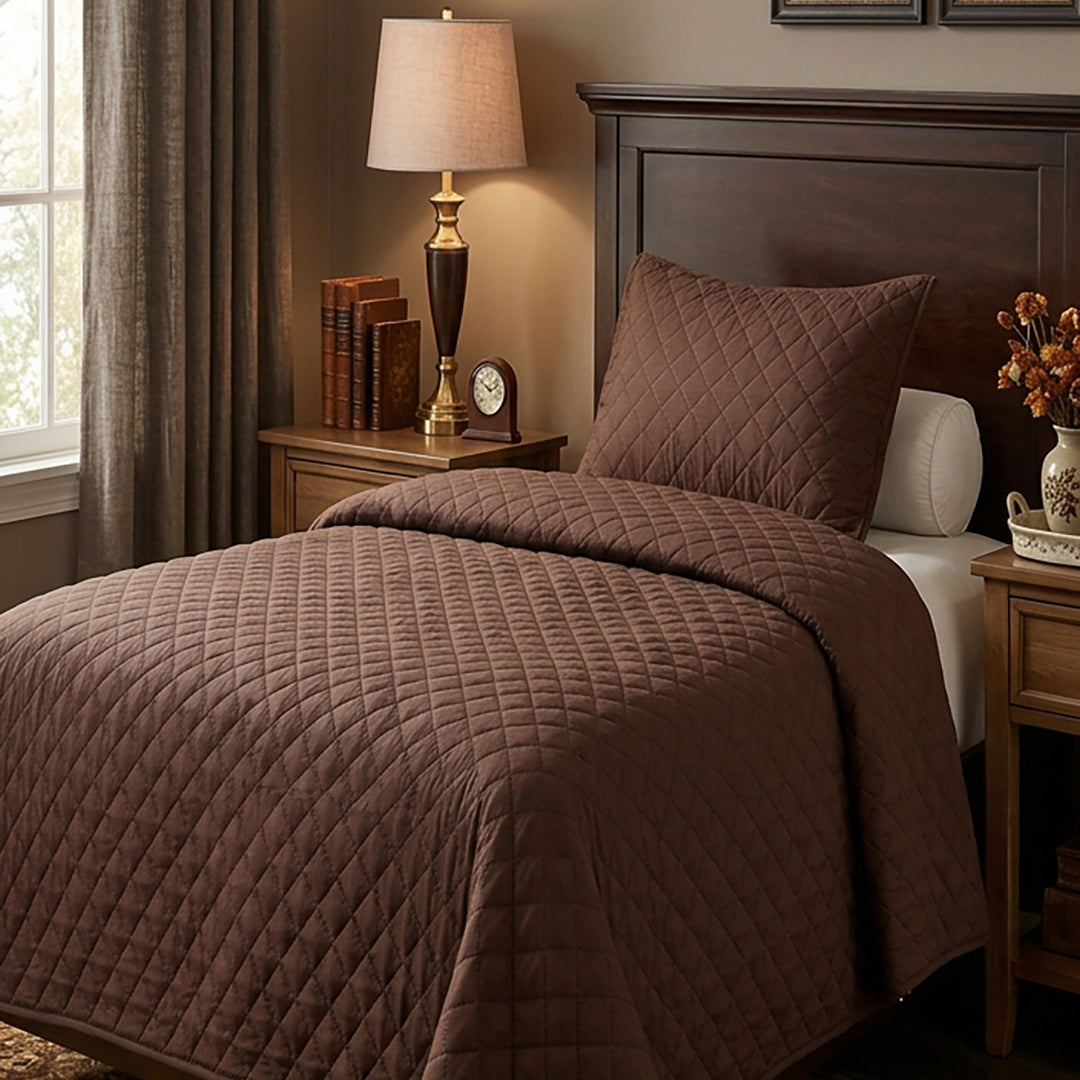 Dark Brown - Ultra Sonic Bedspread Single