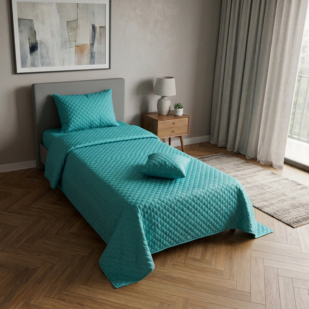 Teal - Ultra Sonic Bedspread Single