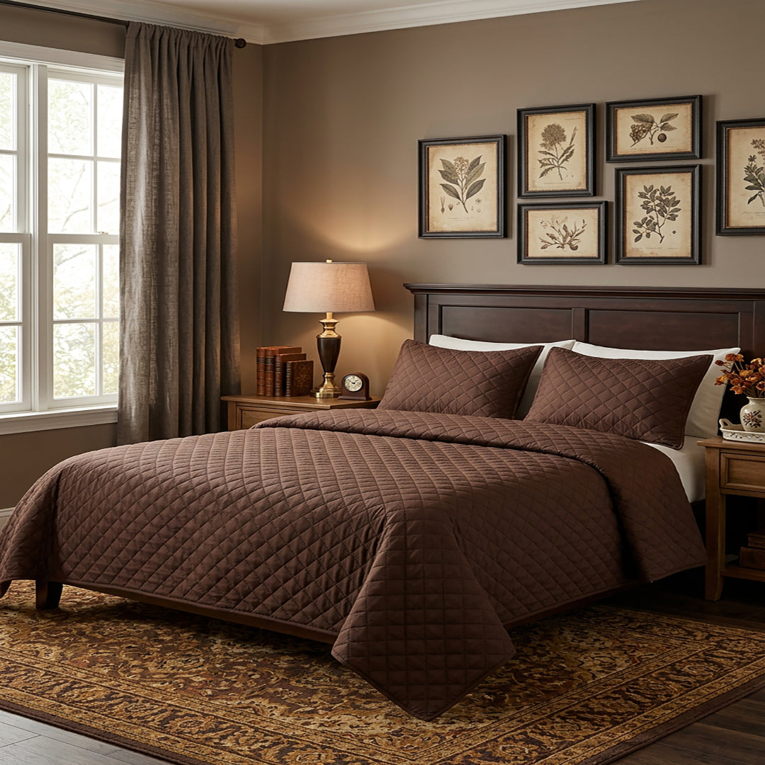 Dark Brown - Ultra Sonic Bedspread King
