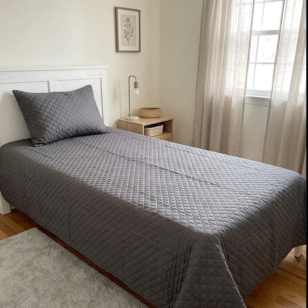 Charcoal - Ultra Sonic Bedspread Single