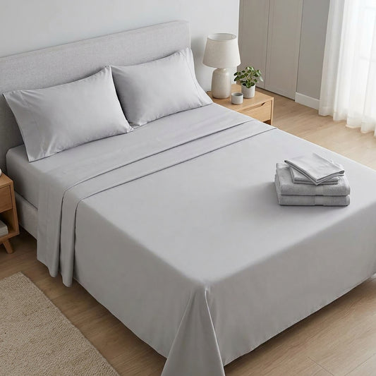 Light Grey - 3 Pcs Bedsheet King