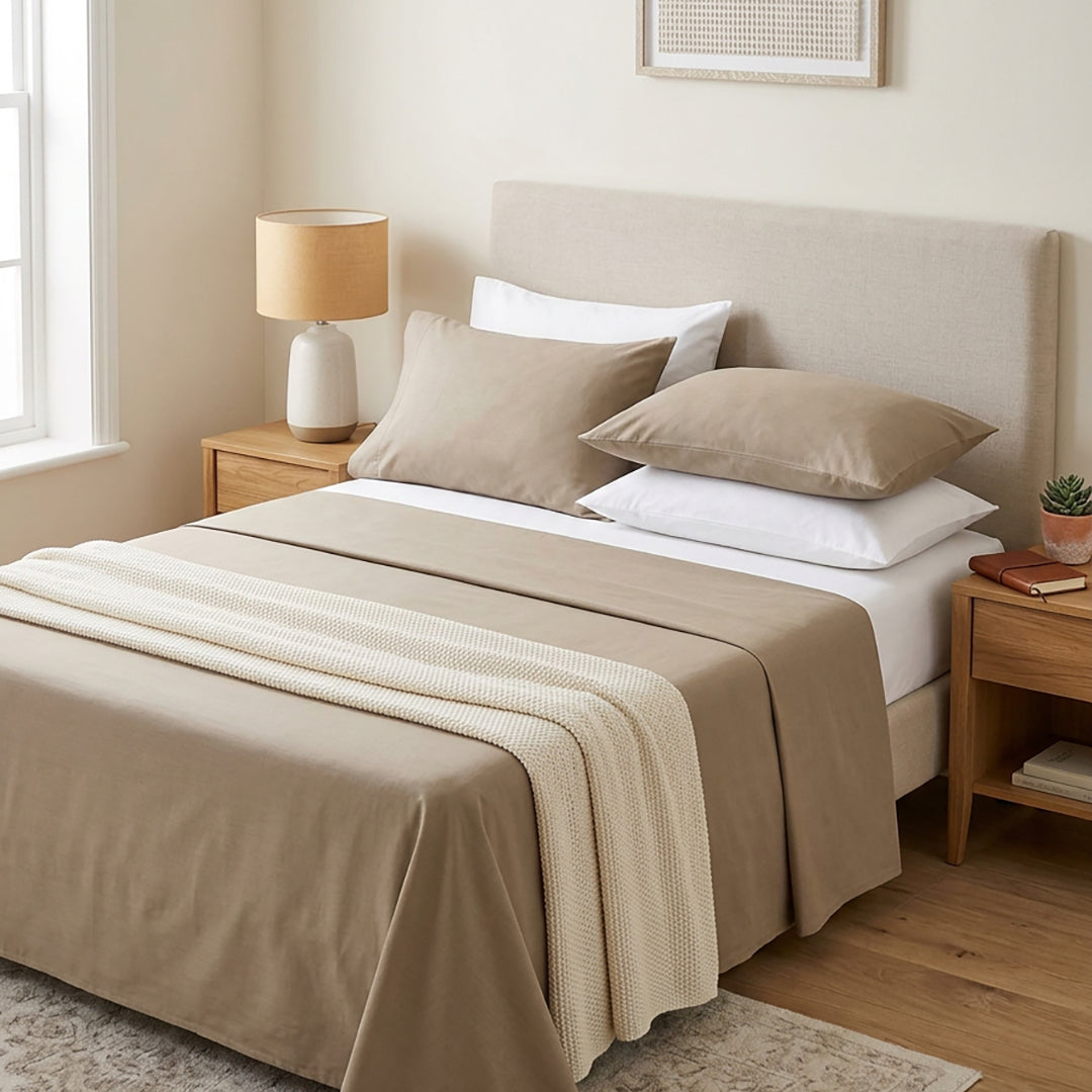 Taupe - 3 Pcs Bedsheet King