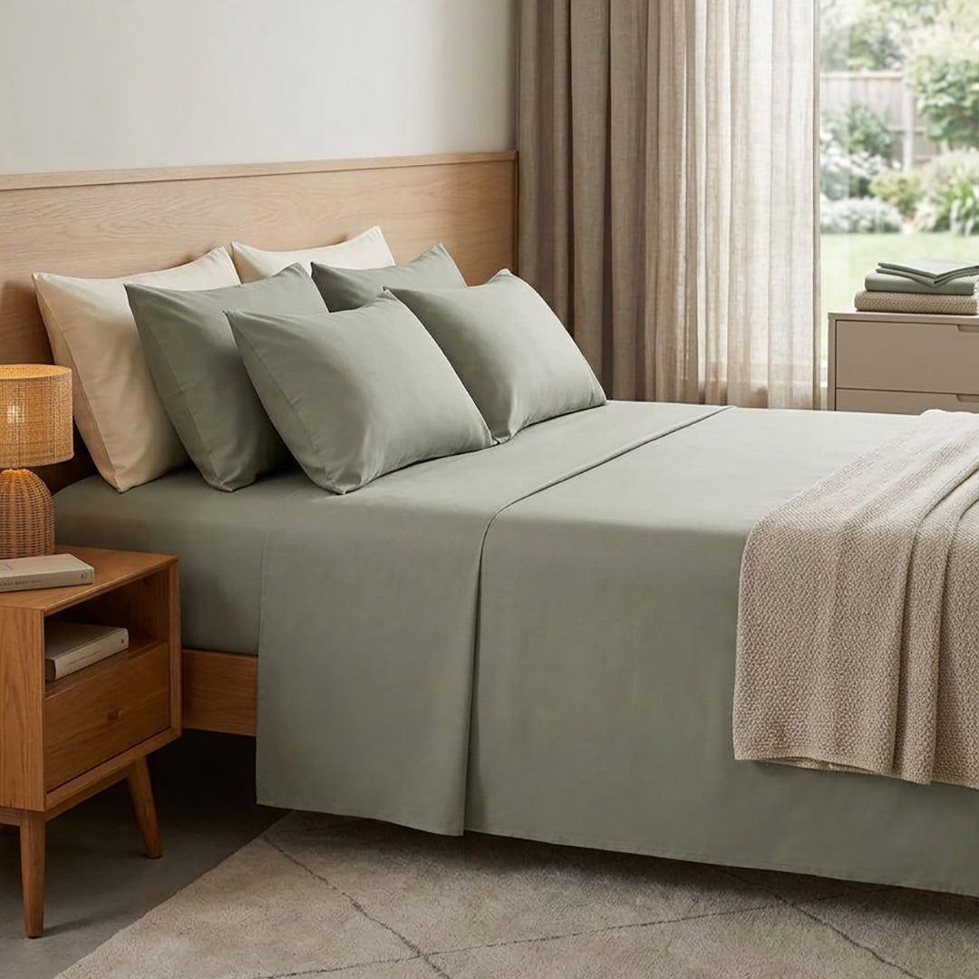 Olive Mist - 3 Pcs Bedsheet King