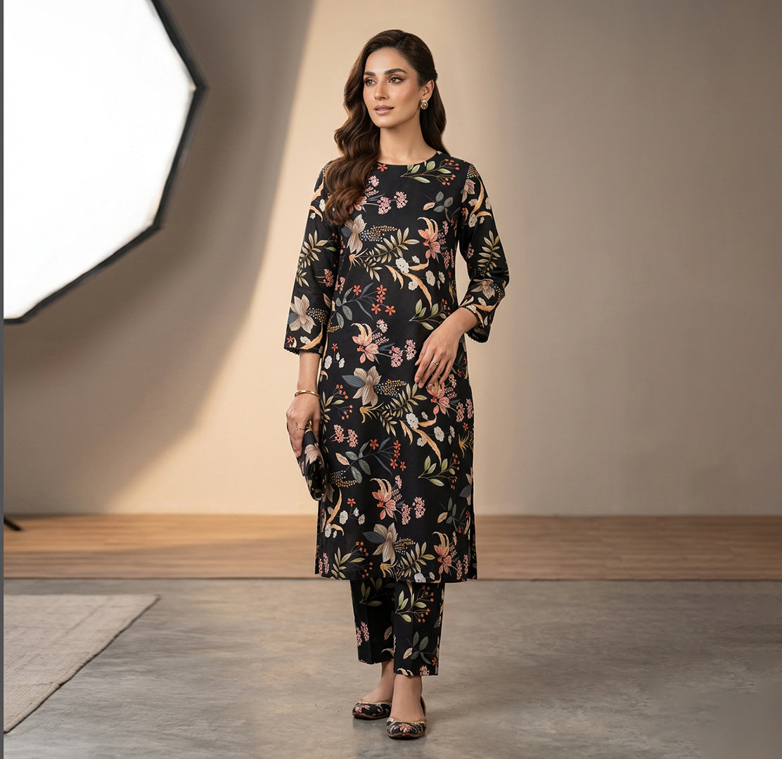 2 Pc Cotton Printed Suit - Unstitched