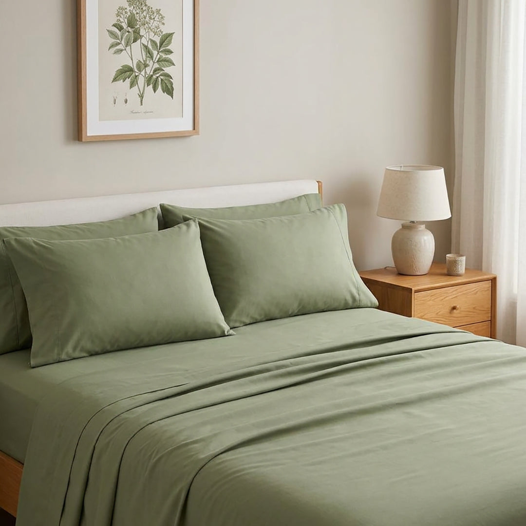 Dark Green - 3 Pcs Bedsheet King